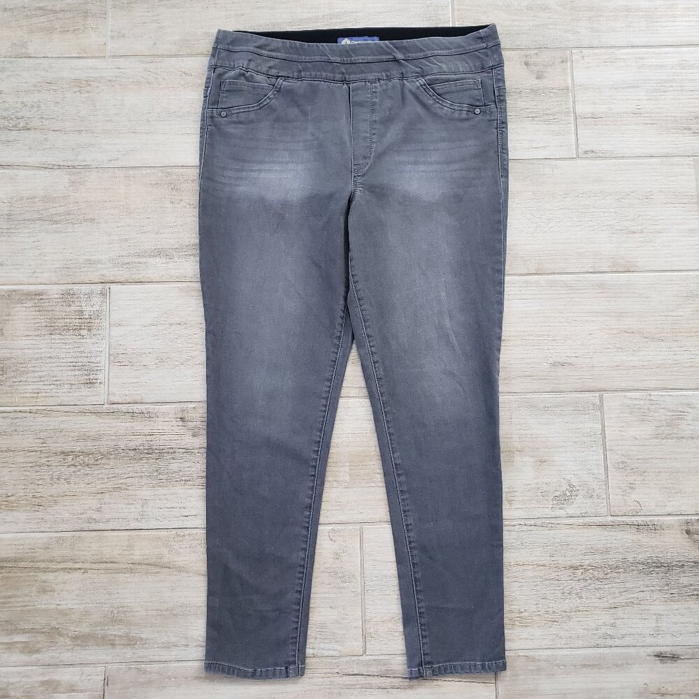 Democracy Pull On Jeans Women's Faded Grey Ab Solutions Shaping Waist 14